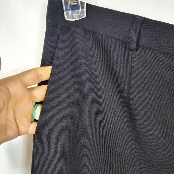 Pendleton 100% Virgin Wool Trousers Sz 16 Black Straight High Waist Quiet Luxury - Picture 3 of 10
